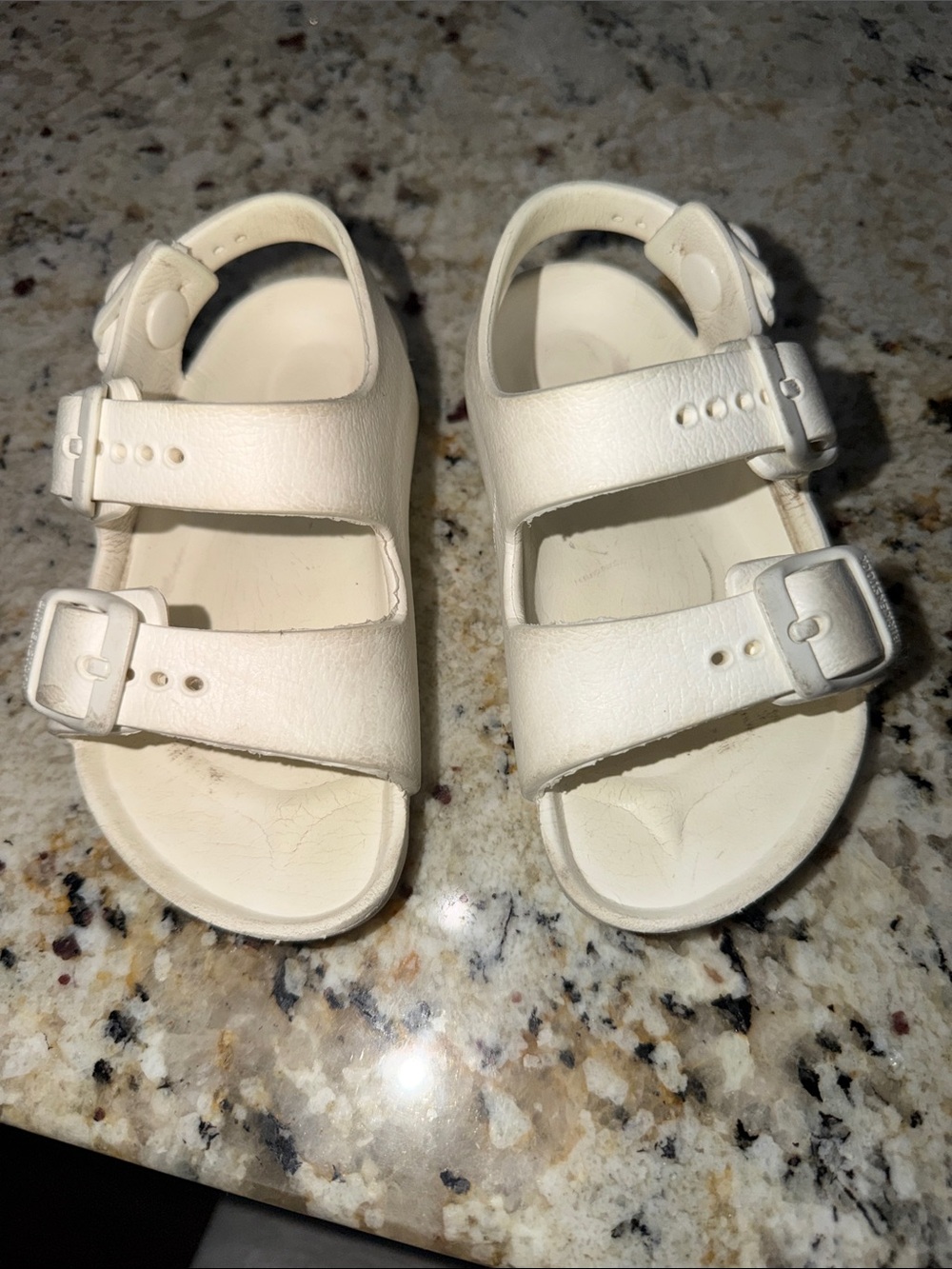 Birkenstock Kids White Double-Buckle Sandals
